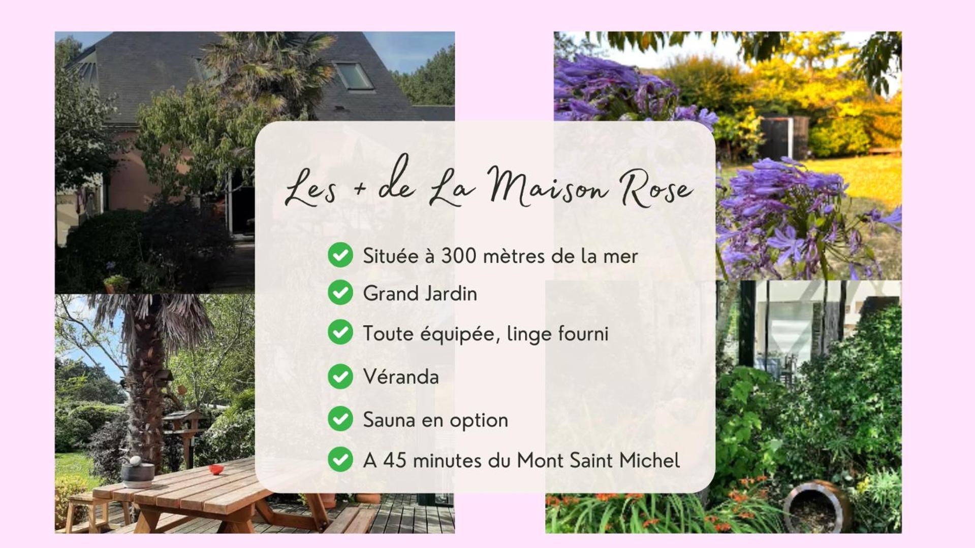 La Maison Rose - Avec Grand Jardin Clos A 300M De La Mer Hauteville-sur-Mer Exterior photo